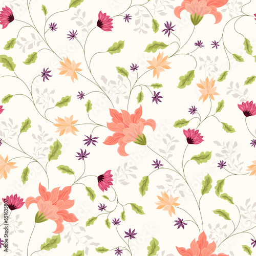 Wallpaper Mural Swirly Pink and Peach Floral Pattern Torontodigital.ca