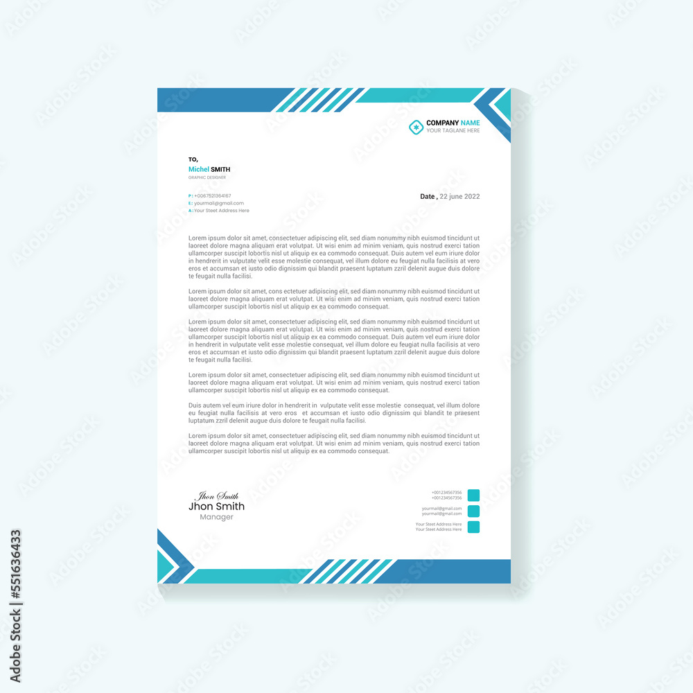 Creative business style letterhead for your corporate design
