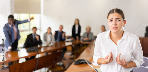 Photos Fired for failure desperate depressed millennial white female office worker stan
