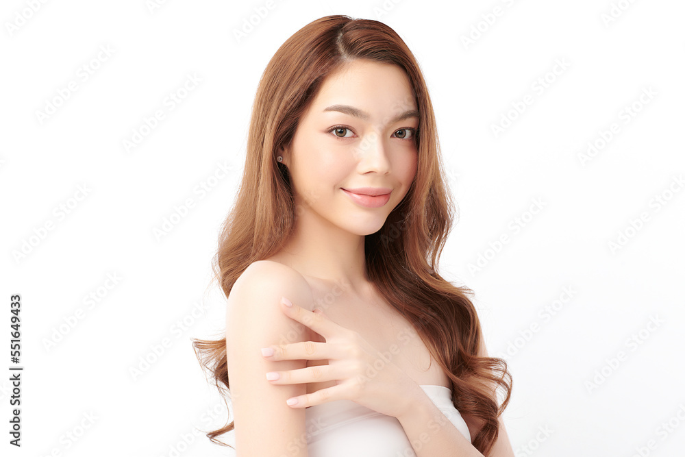 Beautiful young asian woman with clean fresh skin on white background, Face care, Facial treatment, Cosmetology, beauty and spa, Asian women portrait. Beautiful young asian woman with clean fresh skin on white background, Face care, Facial treatment, Cosmetology, beauty and spa, Asian women portrait.