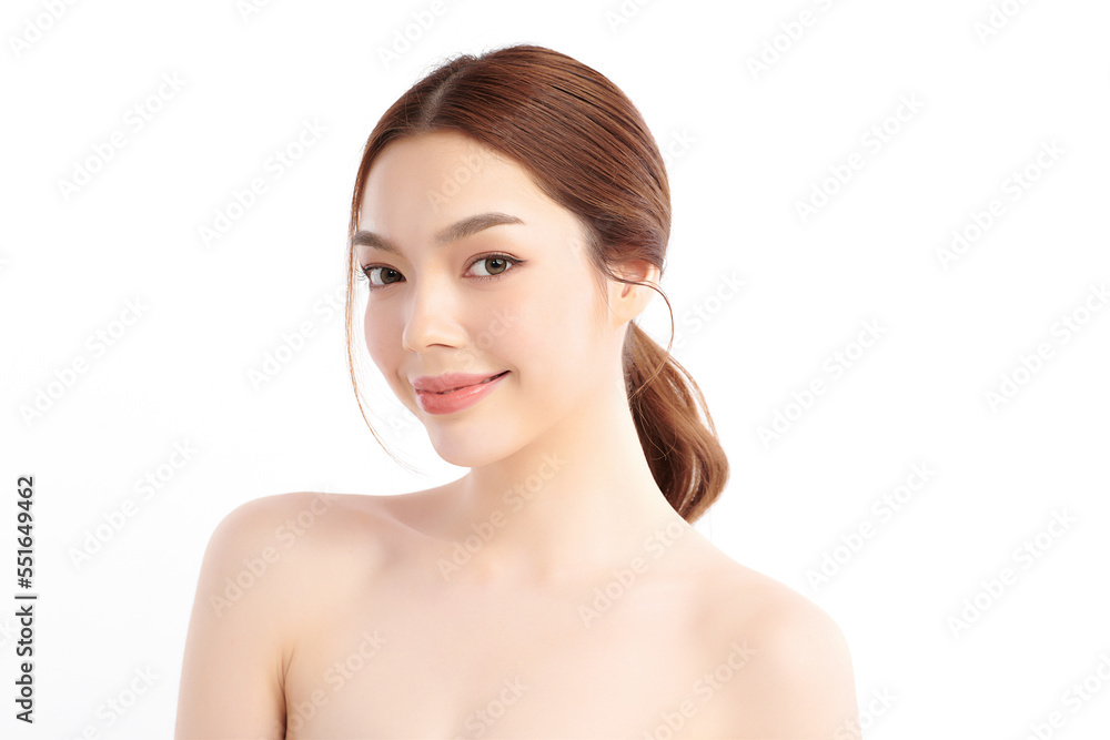 Beautiful young asian woman with clean fresh skin on white background, Face care, Facial treatment, Cosmetology, beauty and spa, Asian women portrait. Beautiful young asian woman with clean fresh skin on white background, Face care, Facial treatment, Cosmetology, beauty and spa, Asian women portrait.