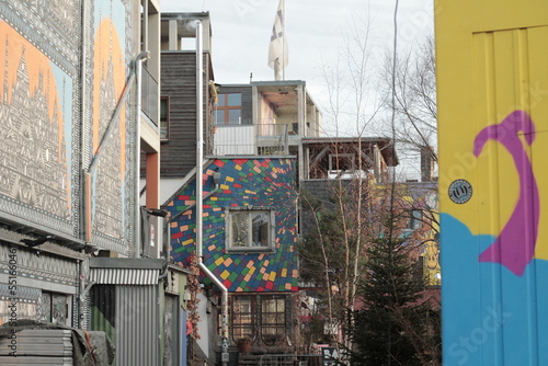 Wall Mural Houses on the street