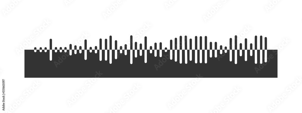 Pulse icon. Signal sign. Sound wave pictogram. Voice message, audio file, voicemail symbol isolated on white background. Online messenger, radio, podcast, player graphic element. Vector illustration Pulse icon. Signal sign. Sound wave pictogram. Voice message, audio file, voicemail symbol isolated on white background. Online messenger, radio, podcast, player graphic element. Vector illustration