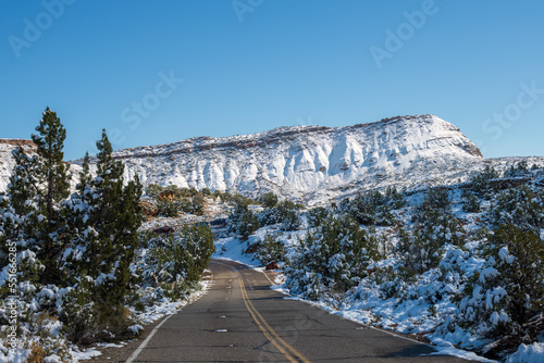 Snow at the East Entrance of the Colorado National Monument near Grand Junction, Colorado

