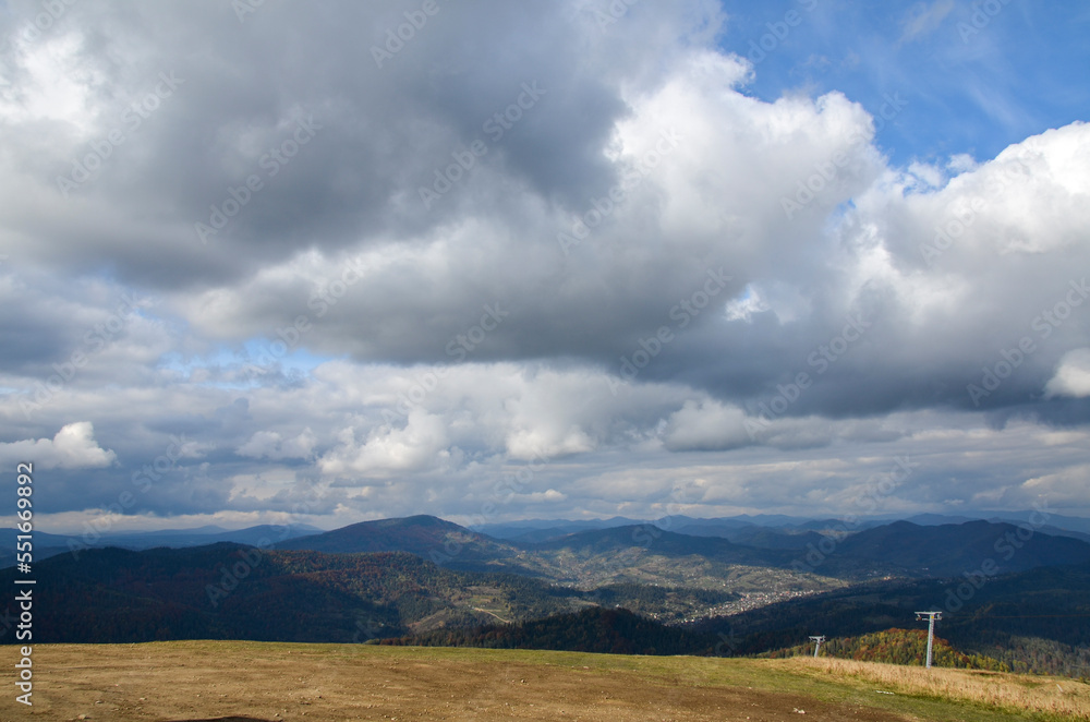 Spectacular mountain views during wonderful time of the year. All colors of autumn in the Ukrainian Carpathians