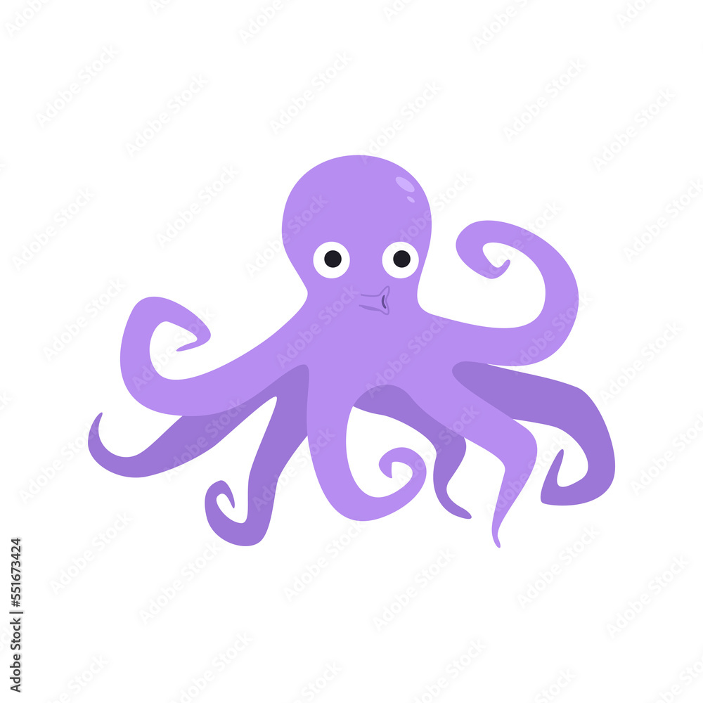 Octopus kid vector illustration isolated on transparent png Octopus kid vector illustration isolated on transparent png