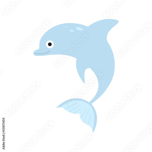 Dolphin kid vector illustration isolated on transparent png