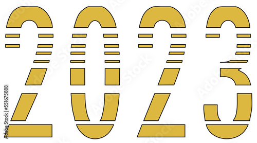 2023 numbers golden vector