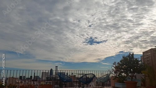 SKY OVER BARCELONA WITH CLOUDS