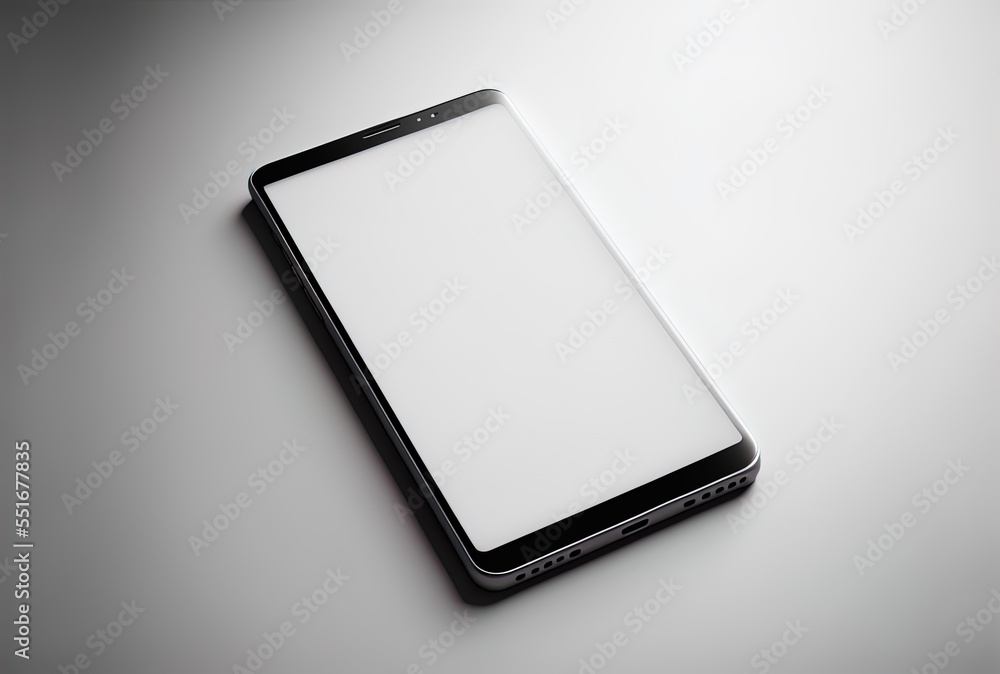 blank smartphone screen, copy space. Generative AI blank smartphone screen, copy space. Generative AI