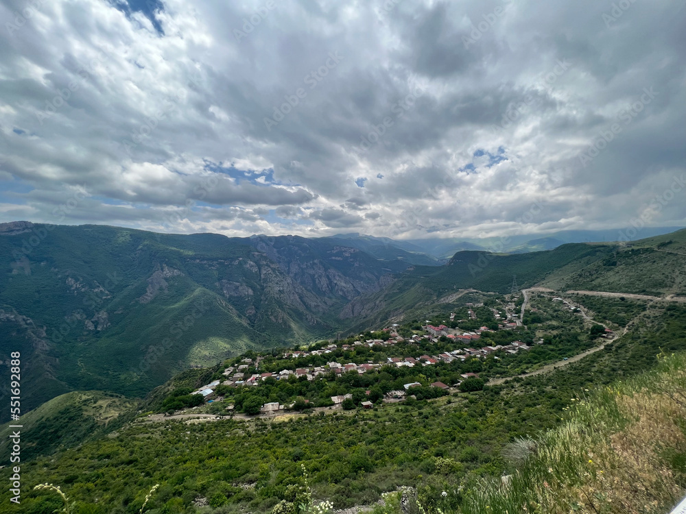 Beautiful view in the mountains over Valleys in Armenia