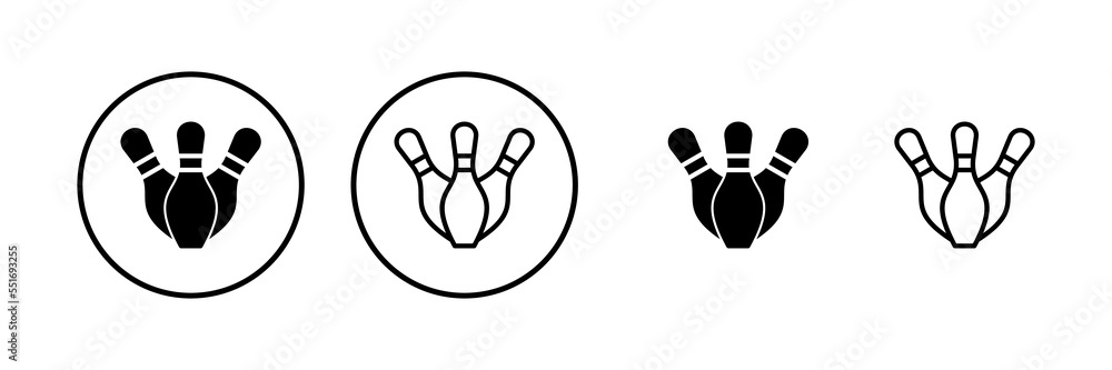 Obraz premium Bowling icon vector illustration. bowling ball and pin sign and symbol.