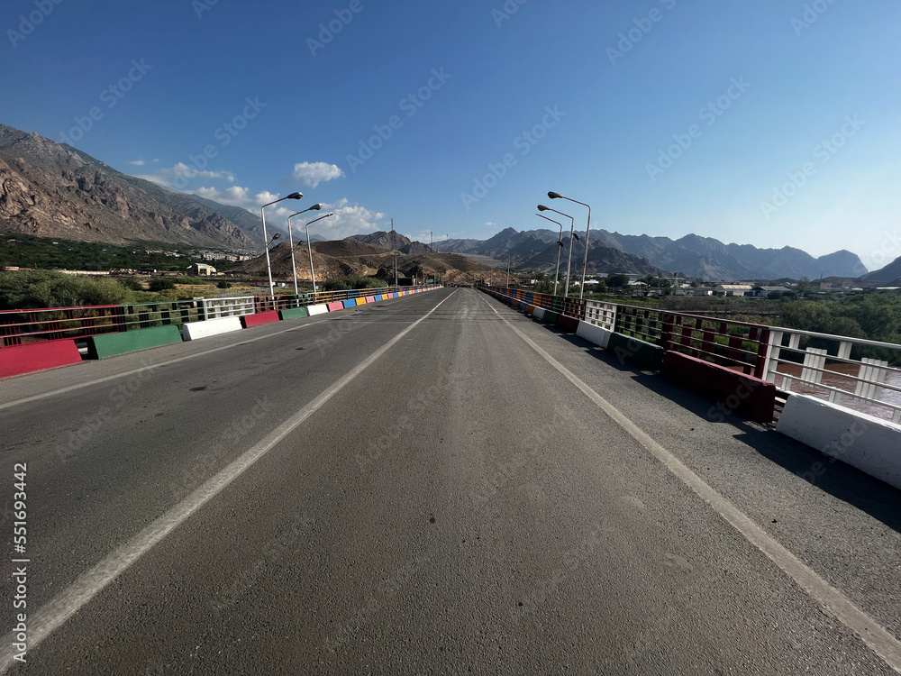 Fototapeta premium Border bridge between Iran and Armenia