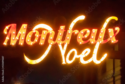 Fotografie Christmas market welcome sign in Montreux, Switzerland