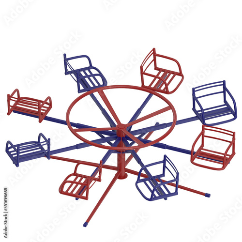 3D rendering illustration of a vintage playground merri-go-round