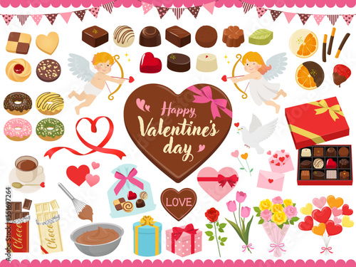 バレンタインセット_ベクターイラスト