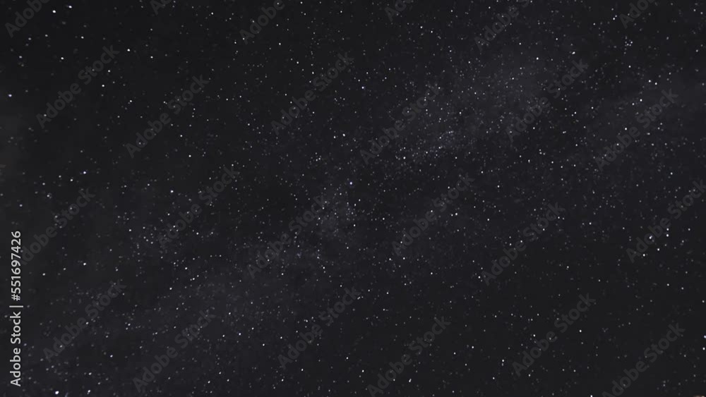 Timelapse movimiento de la vía láctea en un cielo nocturno con nubes y estrellas fugaces Timelapse movimiento de la vía láctea en un cielo nocturno con nubes y estrellas fugaces