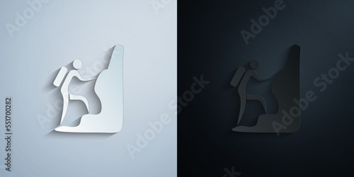 Horseback Riding paper icon with shadow vector illustration