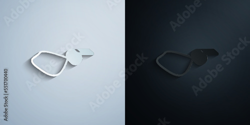 whistle paper icon with shadow vector illustration