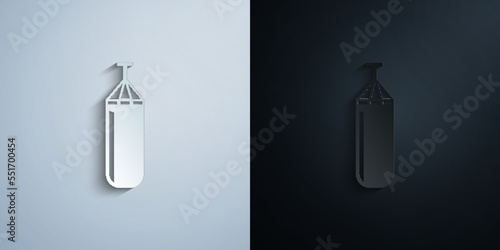 Punching bag paper icon with shadow vector illustration