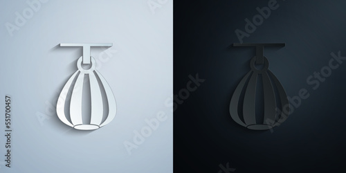 Punching bag paper icon with shadow vector illustration