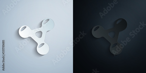 Fidget spinner paper icon with shadow vector illustration