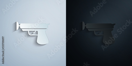 toy gun with Velcro paper icon with shadow vector illustration
