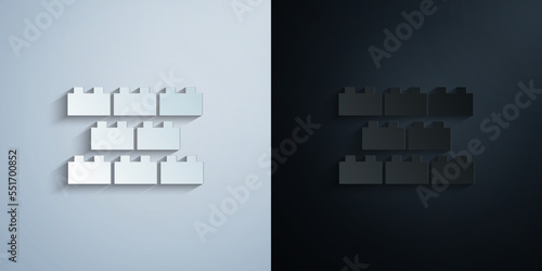 constructor, building block, paper icon with shadow vector illustration