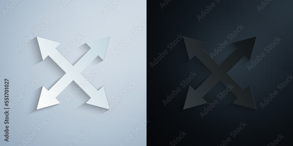 Arrow, size paper icon with shadow vector illustration Arrow, size paper icon with shadow vector illustration
