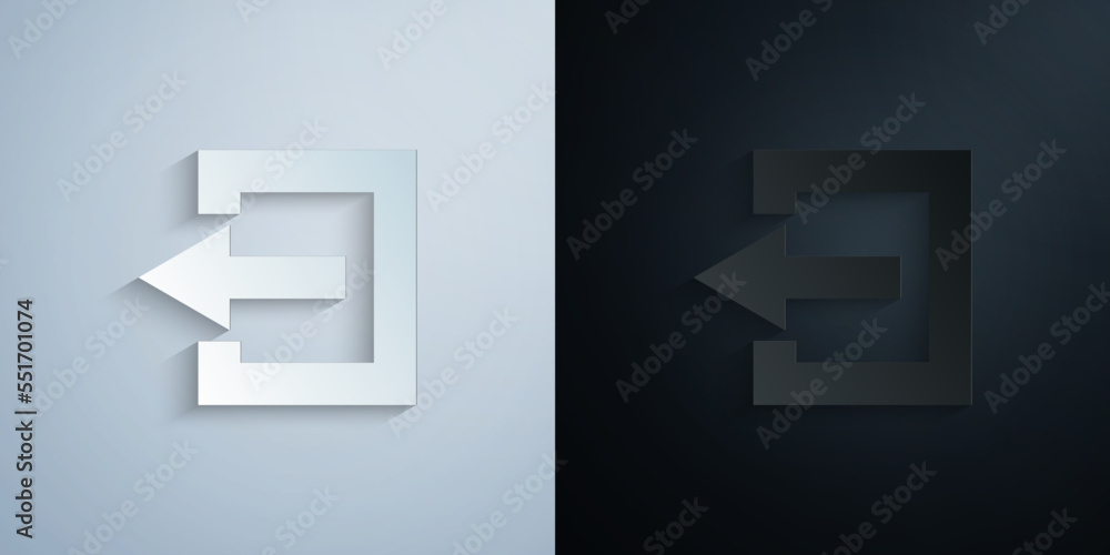 Arrow paper icon with shadow vector illustration Arrow paper icon with shadow vector illustration