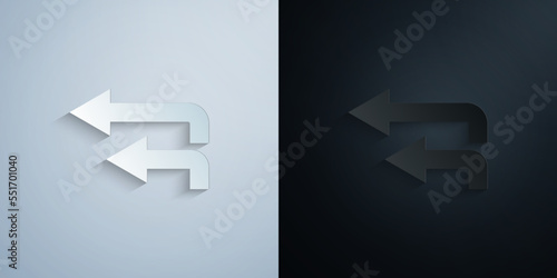 Arrow paper icon with shadow vector illustration