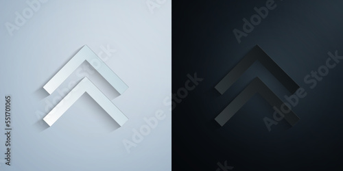Arrow, up paper icon with shadow vector illustration