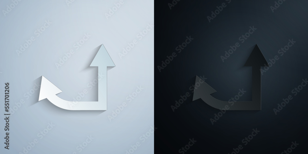 Arrow paper icon with shadow vector illustration