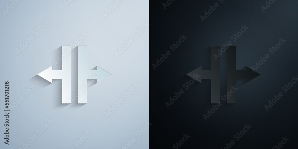 Fototapeta premium Arrow paper icon with shadow vector illustration