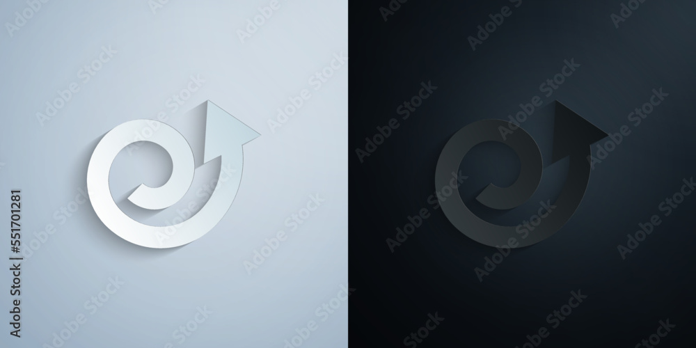 Arrow paper icon with shadow vector illustration Arrow paper icon with shadow vector illustration