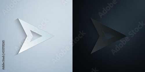 Arrow paper icon with shadow vector illustration