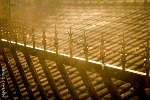 Sunset over a fence