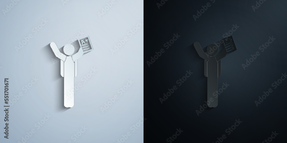 excellent mark paper icon with shadow vector illustration excellent mark paper icon with shadow vector illustration