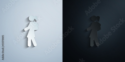 schoolgirl paper icon with shadow vector illustration