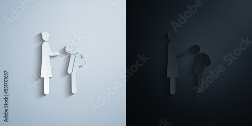 dissatisfied teacher paper icon with shadow vector illustration