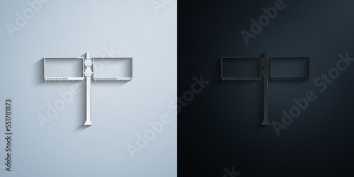 billboards on the road paper icon with shadow vector illustration