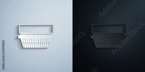 billboard on shop building paper icon with shadow vector illustration