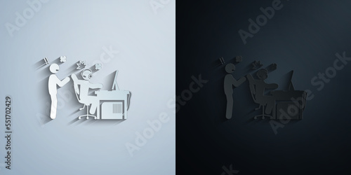 man addiction paper icon with shadow vector illustration
