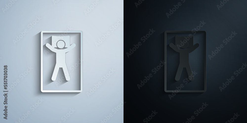 man sleeping as starfish paper icon with shadow vector illustration man sleeping as starfish paper icon with shadow vector illustration
