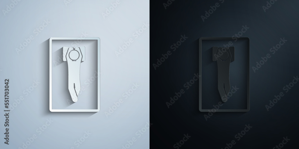 man outstretched body paper icon with shadow vector illustration