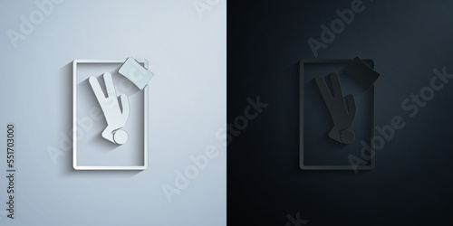 man back sleep with arm over paper icon with shadow vector illustration