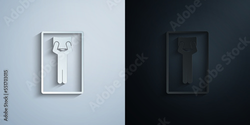 man sleep on back with pillow on face paper icon with shadow vector illustration