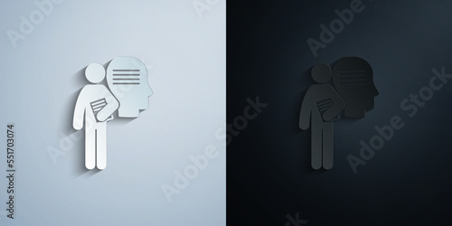 man with philosophy degree paper icon with shadow vector illustration