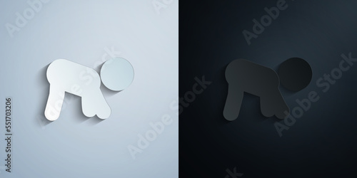 child gets up paper icon with shadow vector illustration