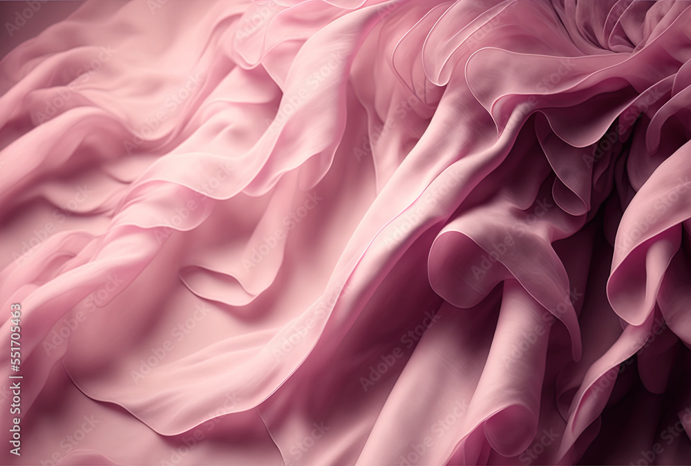 Obraz premium Background made of pink chiffon fabric. Generative AI